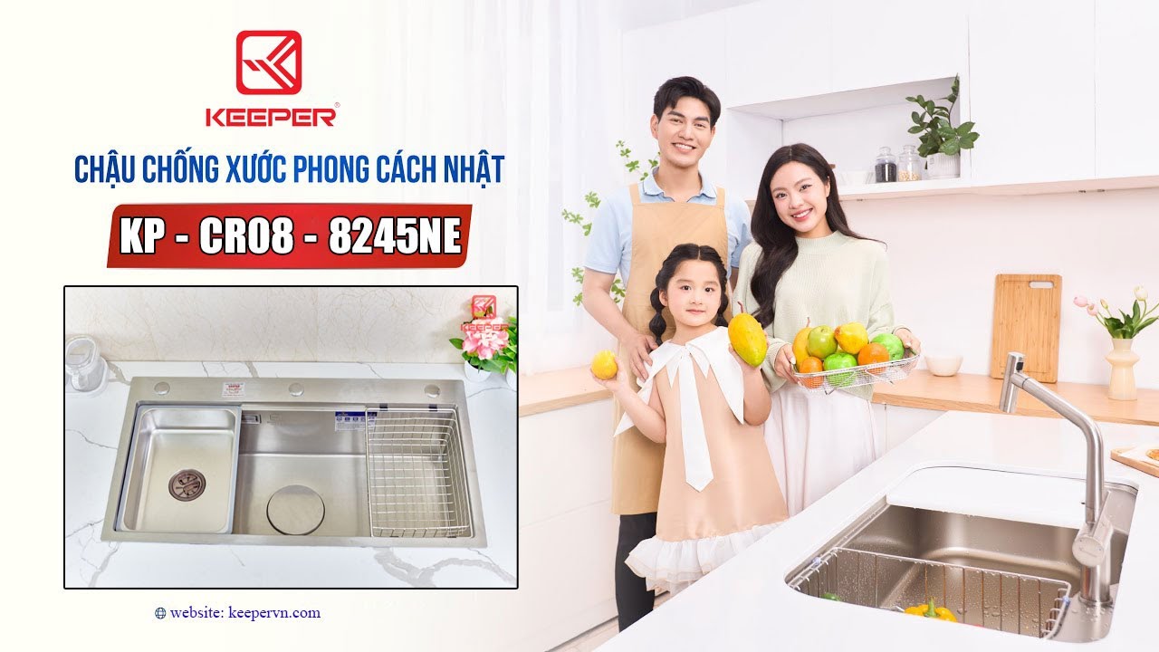 Chậu rửa b&aacute;t KP - CR08 - 8245NE l&agrave; mẫu chậu 1 hố  với k&iacute;ch thước to nhất | CHẬU RỬA KEEPER