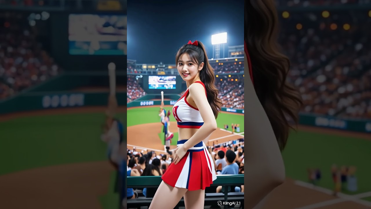 Cheerleading Joy with a Cute Smile  Japanese Pro Baseball Squad  Short Clip