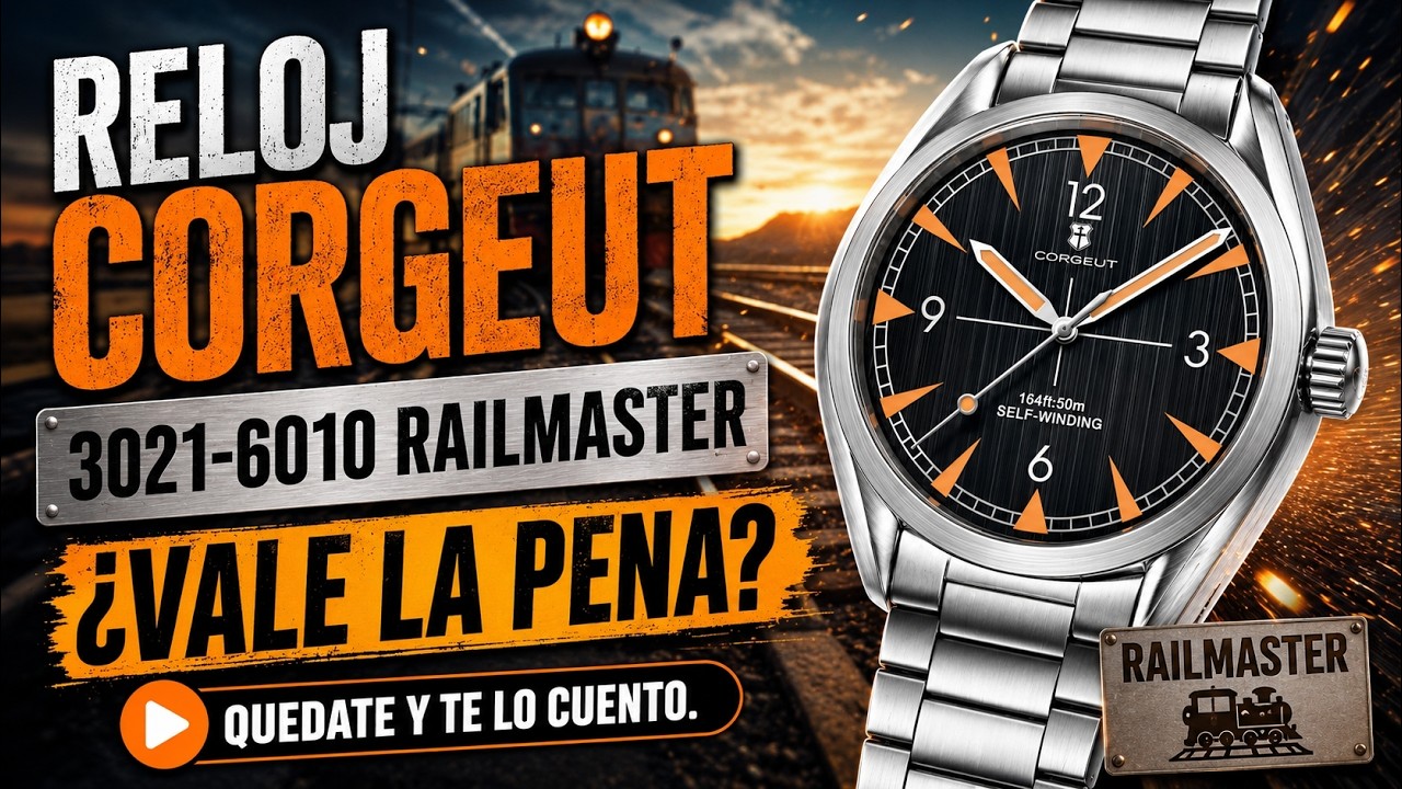 🔥&iexcl;Incre&iacute;ble! El mejor Reloj  Railmaster por menos de 60 euros. Corgeut 3021A. 