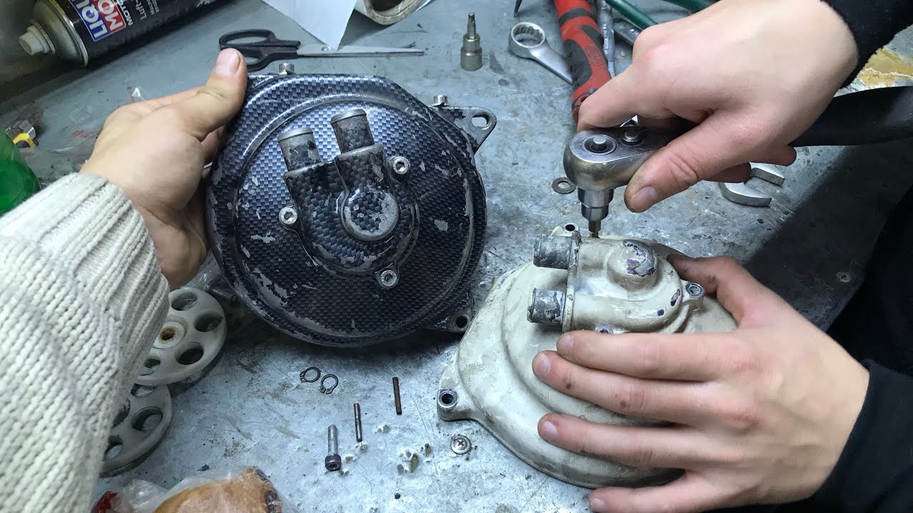 ПЕРЕБОРКА ПОМПЫ YAMAHA  AEROX/ТРАБЛЫ С РЕМКОЙ