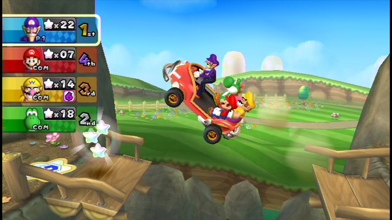 Mario Party 9 #12 Toad Road (Waluigi Vs Mario Vs Yoshi Vs Wario)