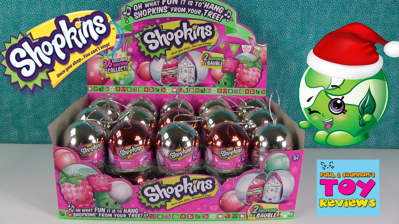Эксклюзивные металлические рождественские елочные украшения Shopkins (полная коробка) | PSToyReviews