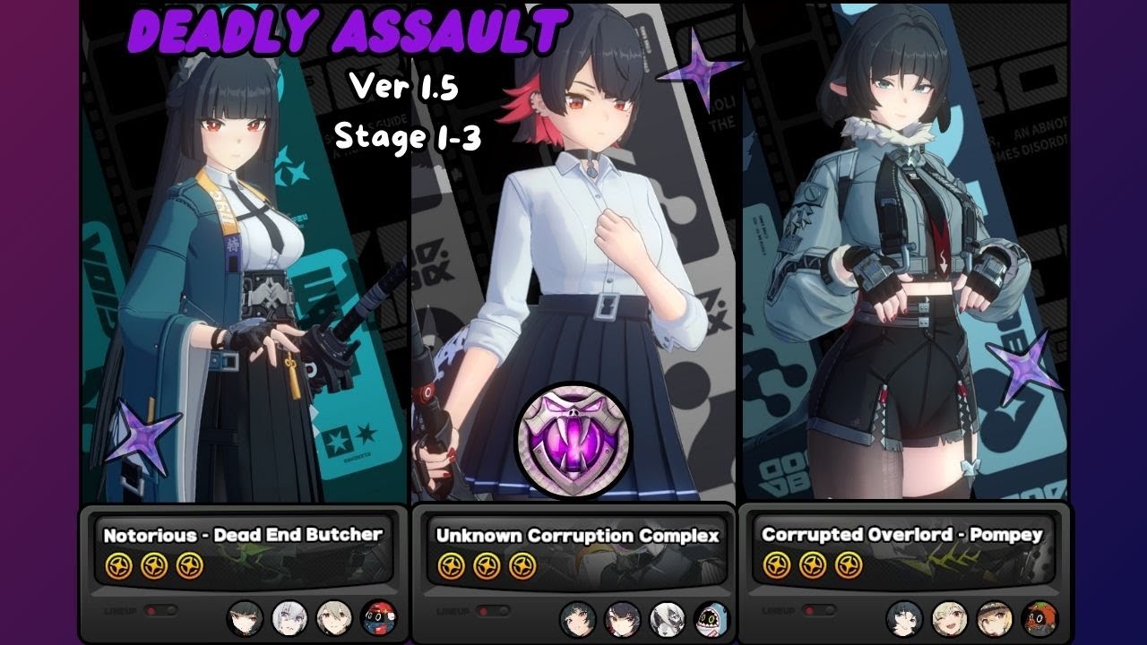 Deadly Assault v1.5 | 9 stars |  Miyabi - Ellen - Jane Doe  [ Zenless Zone Zero ]