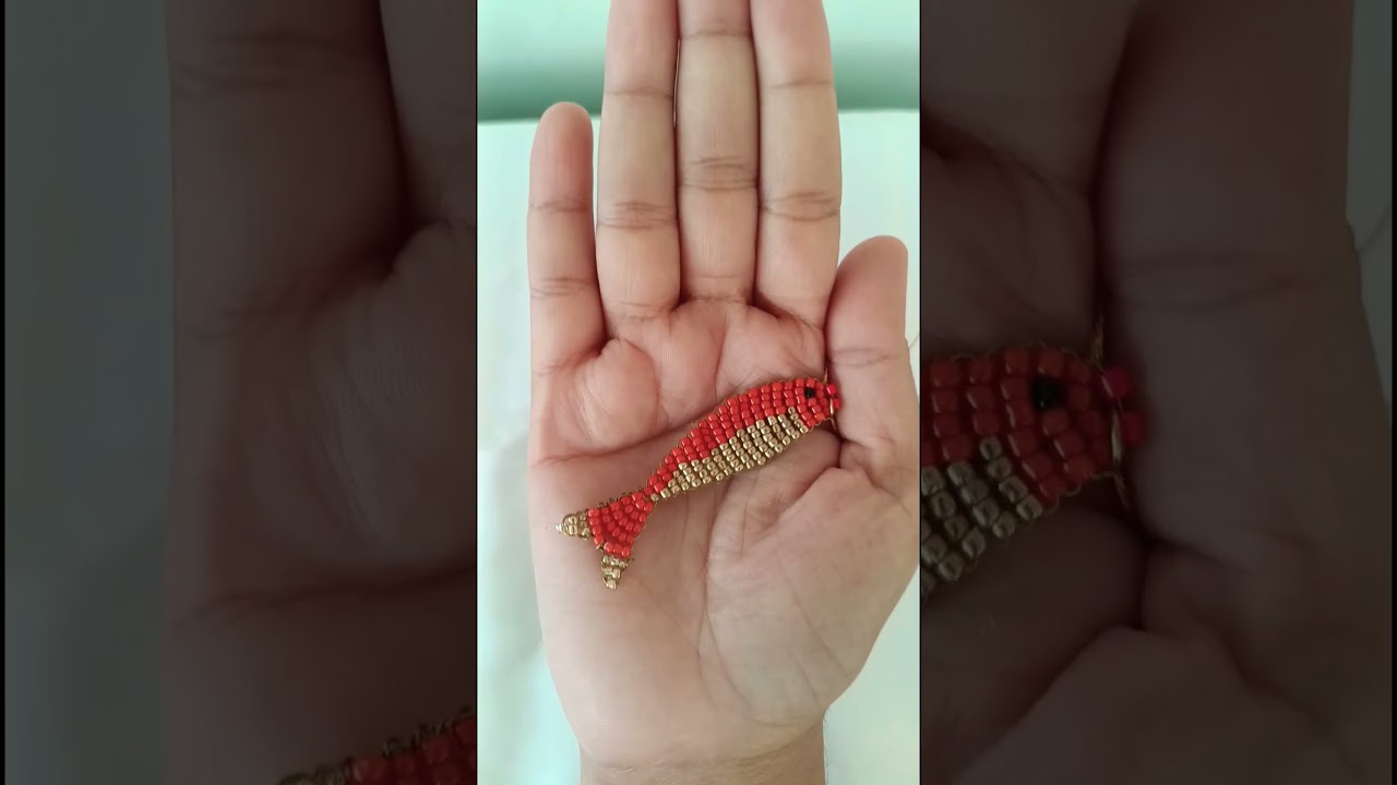 Beaded Fish 🐠🐟 #ytshorts #beadart #fish #beads #diycrafts #viralshort #goldfish #beading