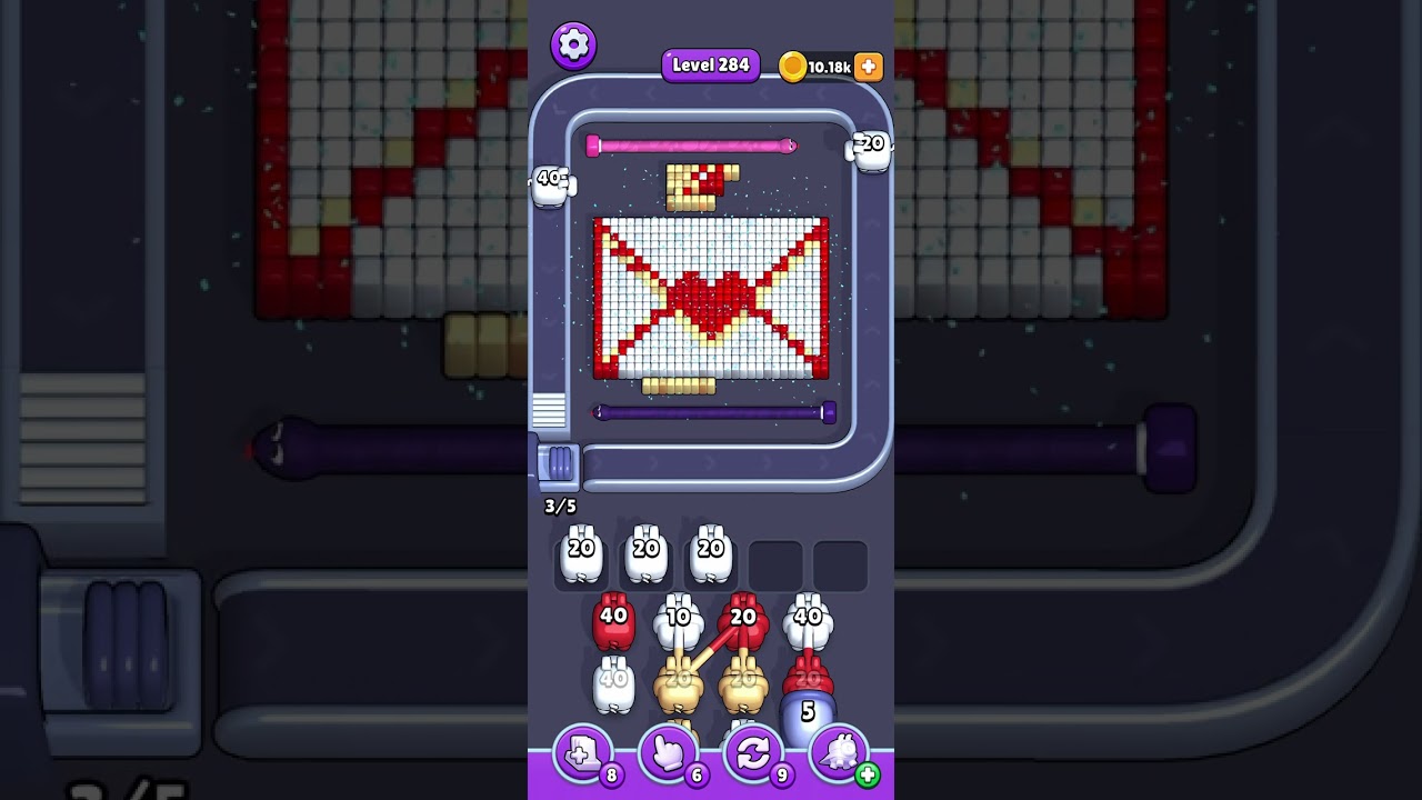 Love beyond ice pixel puzzle challenge! Level 284 awaits! #pixelflow #level284 subscribe!