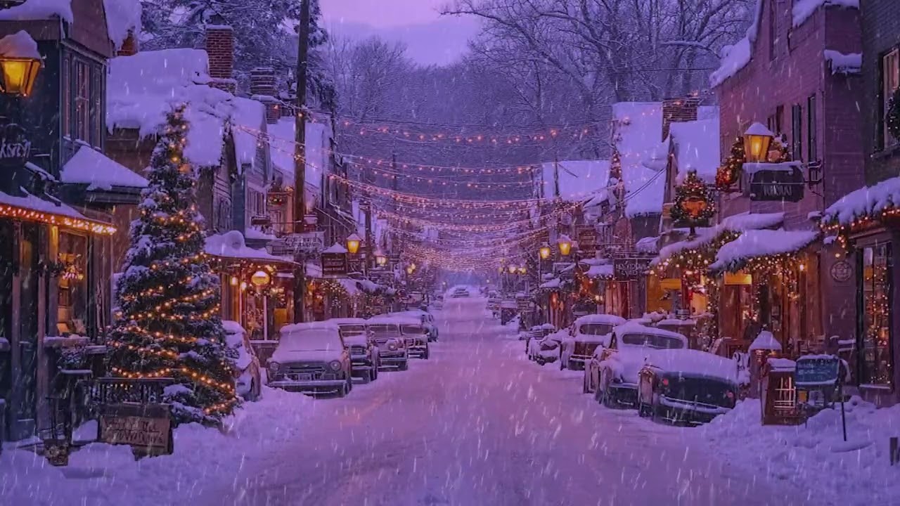 Only Snow Moves on a Quiet Street in the Middle of Winter Night