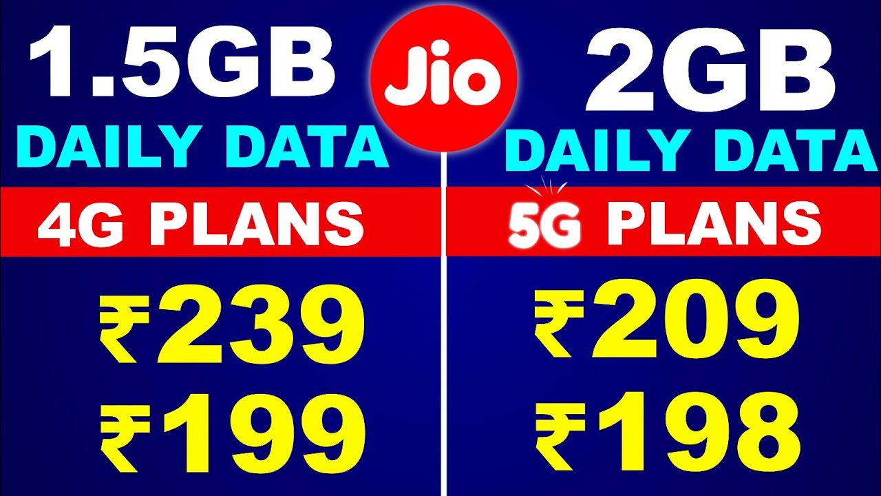 Jio Recharge Plan 1.5GB Data Daily Plan | Jio 2GB Data Daily Plan Jio 5G Plan 199 Unlimited 5G Data