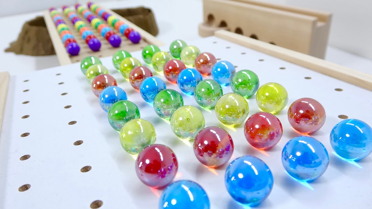 Marble Run ASMR ☆【Various wooden courses】HABA Wave Slope & Marble Pack Rail, Small pond