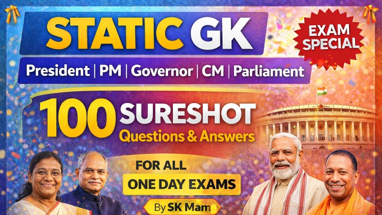 Static GK - Polity | President PM CM Governor & Parliament | 100 SURESHOT | |  SUCCESS DREAM PATH |