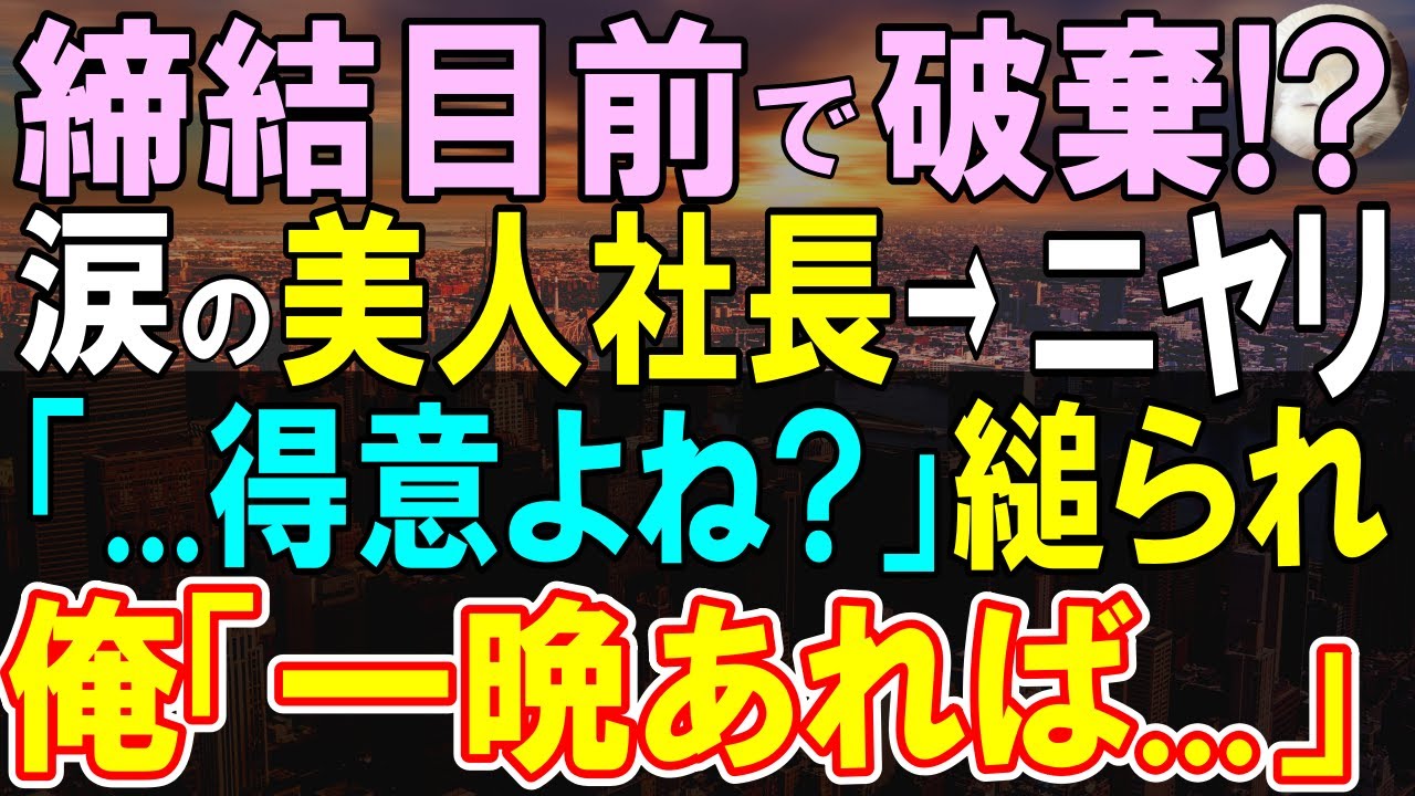 【感動する話】締結直前に契約破棄！？泣き崩れる美人社長が頼った新入りの俺→一晩で俺が完成させたものに…「え？」【いい話・泣ける話・朗読】