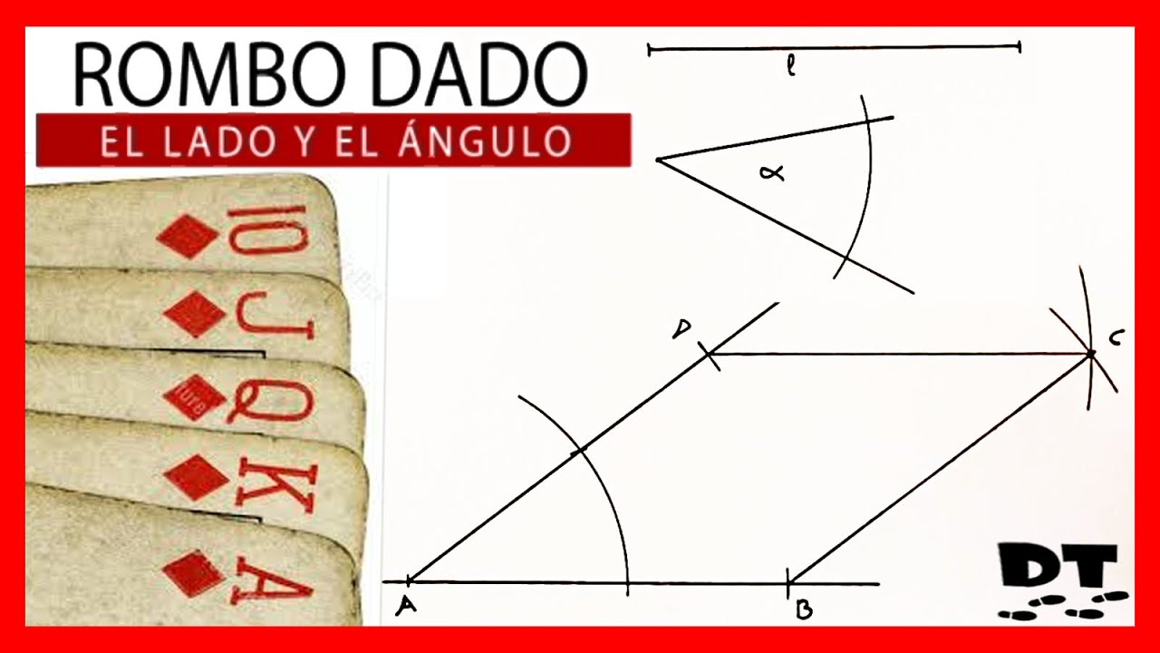 💥😱 Rombo dado un LADO y un ÁNGULO paso a paso. Trazado y construcción de cuadriláteros