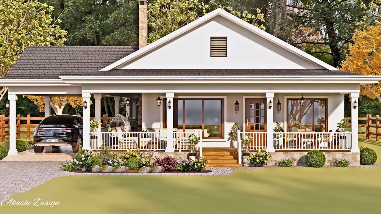 Stunning Cottage / Small House Design With Car Port & Wrap Around Porch ID 1003