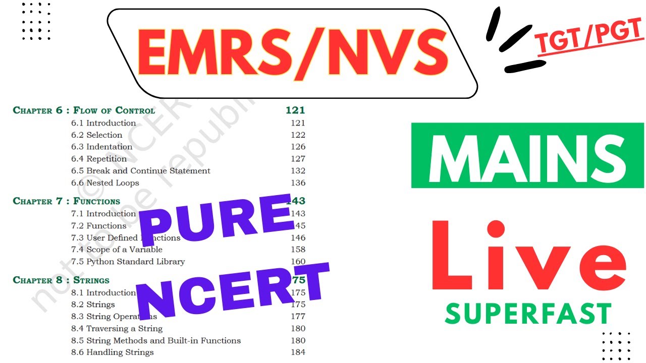 Chapters in 1 Hour | EMRS/NVS Mains Computer Science | #ExamPill Class 11 Complete Book |