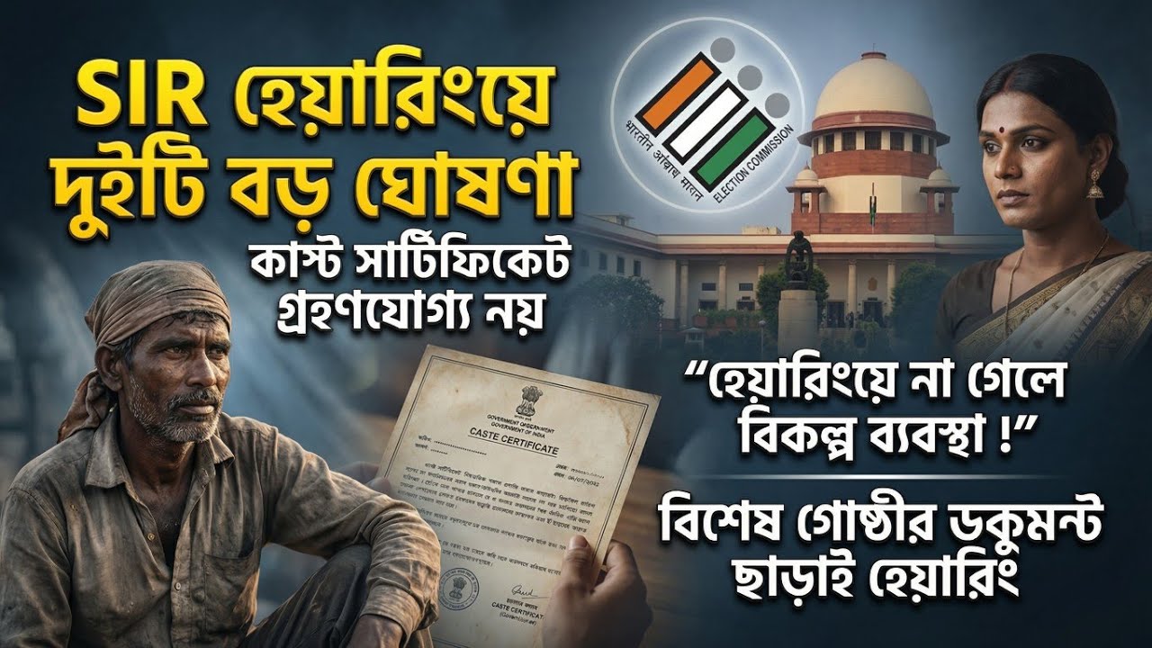 SIR হেয়ারিংয়ে কমিশনের দুইটি বড় ঘোষণা | ডকুমেন্ট ছাড়াই হেয়ারিং | Hearing Documents | Hearing Notice 