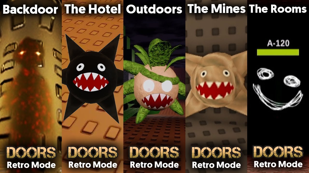 DOORS Retro : Outdoors + Hotel + Backdoor + Rooms + Mines [ROBLOX]
