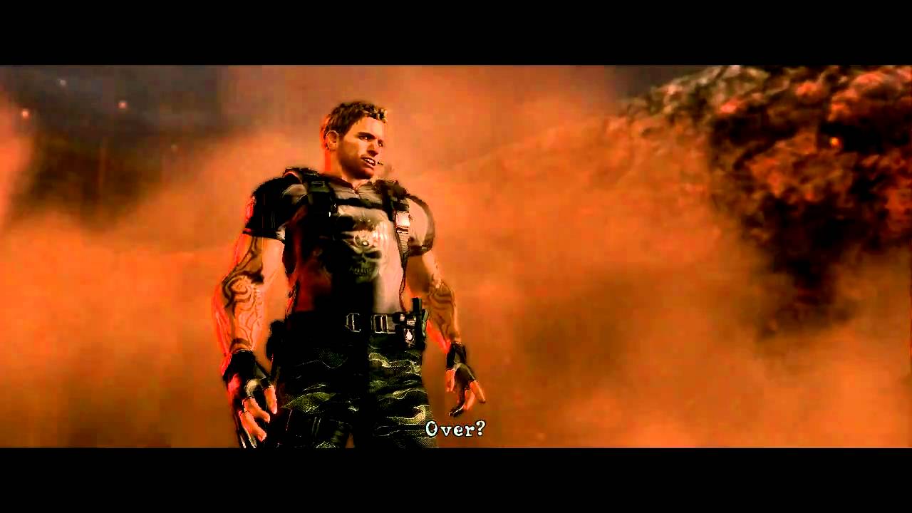 HD Resident Evil 5 : Wesker Midnight with his M500 in The Final Curtain Cutscene
