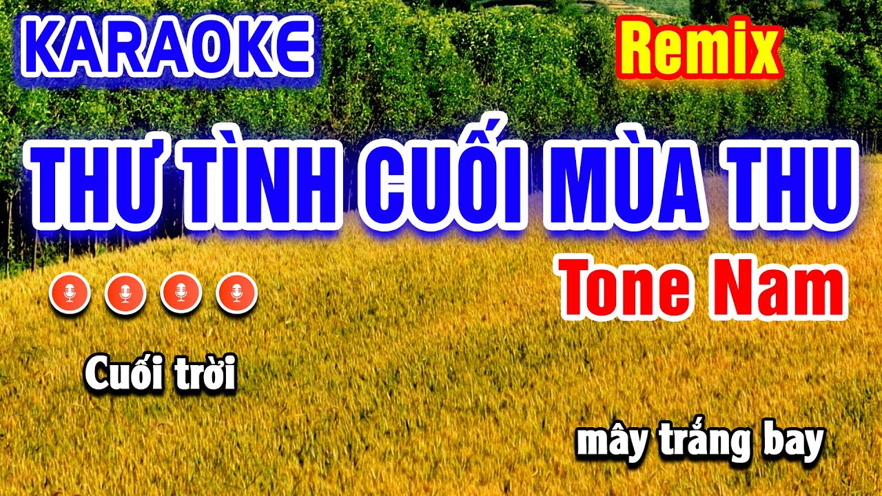 Thư Tình Cuối Mùa Thu Karaoke Remix Tone Nam | Beat Hay Dễ Hát | PVQ Karaoke