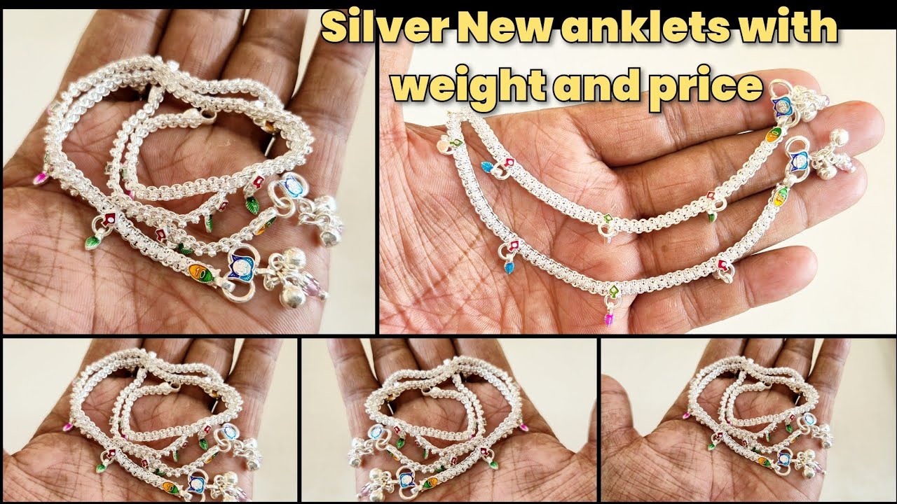 Silver payal designs with weight and price 2025/Bridal silver anklets 