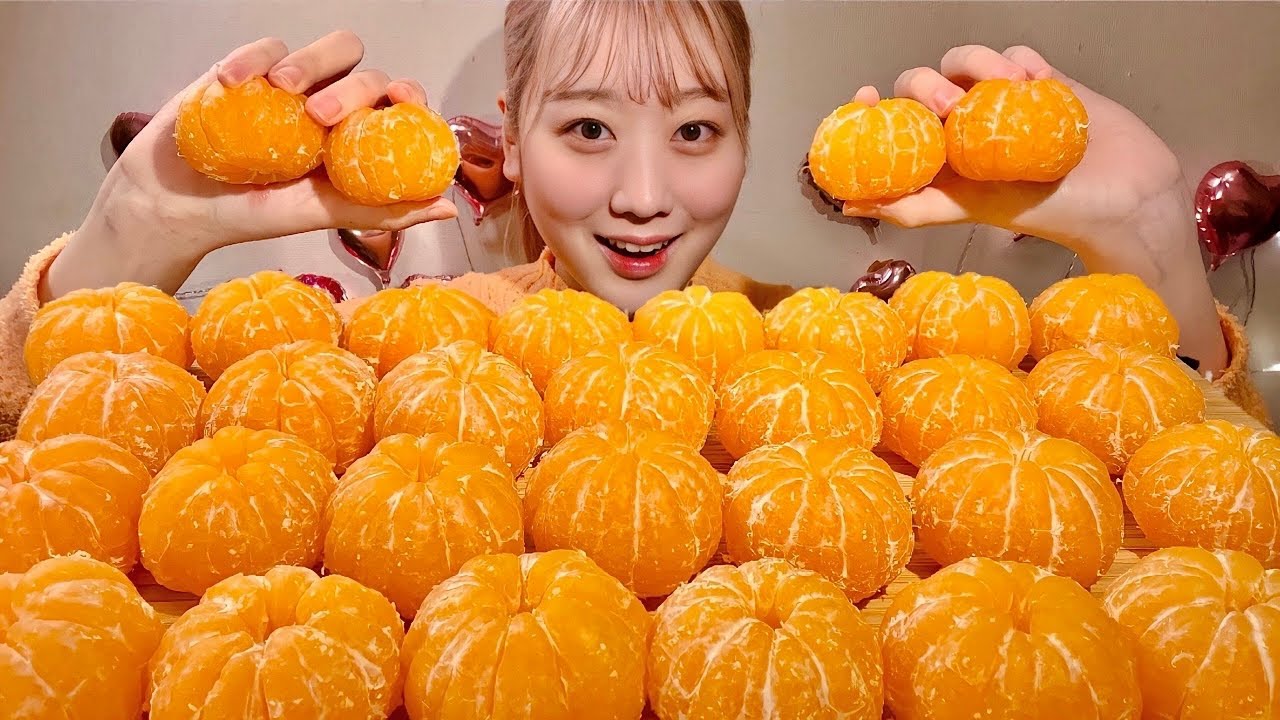 ASMR мандарин【русские субтитры】【Mukbang/ Eating Sounds】