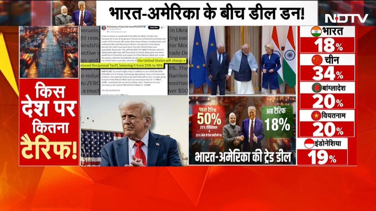 Breaking News on US Tariffs LIVE: Trump का ऐलान..टैरिफ सीधा 18% | PM Modi | India-America Deal