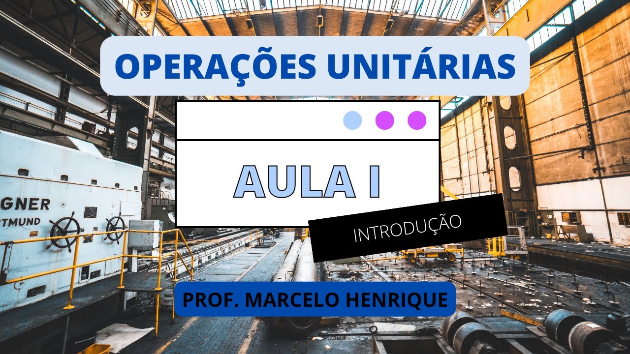 Introdução às Operações Unitárias - Aula 1