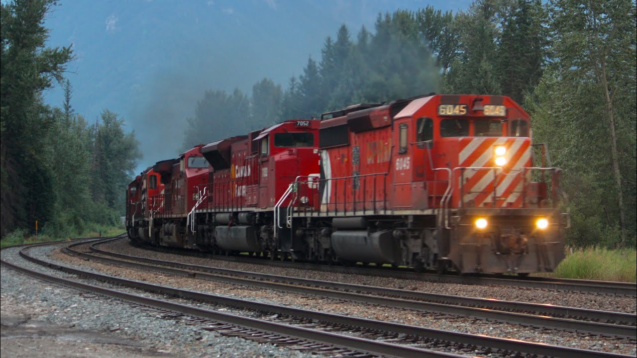 VERY RARE!!!! CP 6045, CP 7052, CP 8111, CP 5988, CP 5922 lead CP 368/GPS-02 east at Morrissey, BC