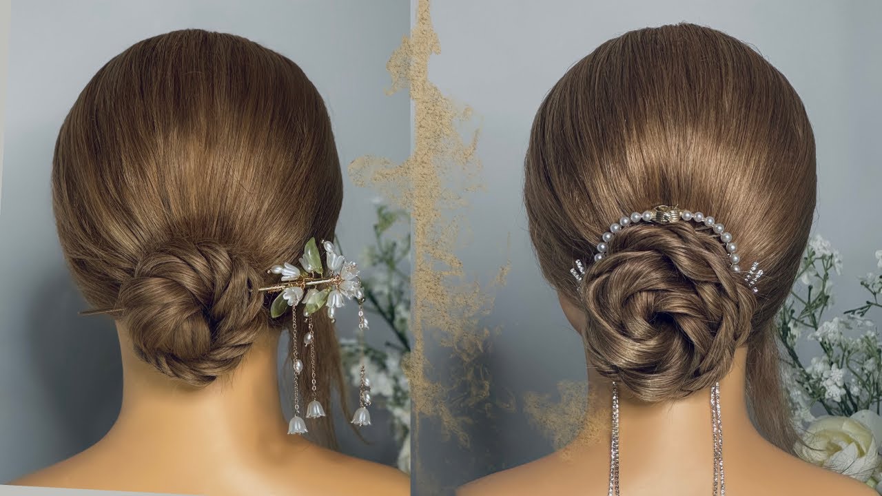 SIMPLE & ELEGANT LOW TWISTED UPDO HAIRTUTORIAL in 3 Styles | Wedding, Party, Bridesmaids hairatyle |