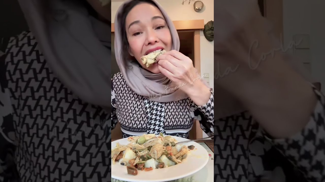 Bunda Corla Mukbang Ketupat Lebaran Opor Ayam Sayur Tauco ❗