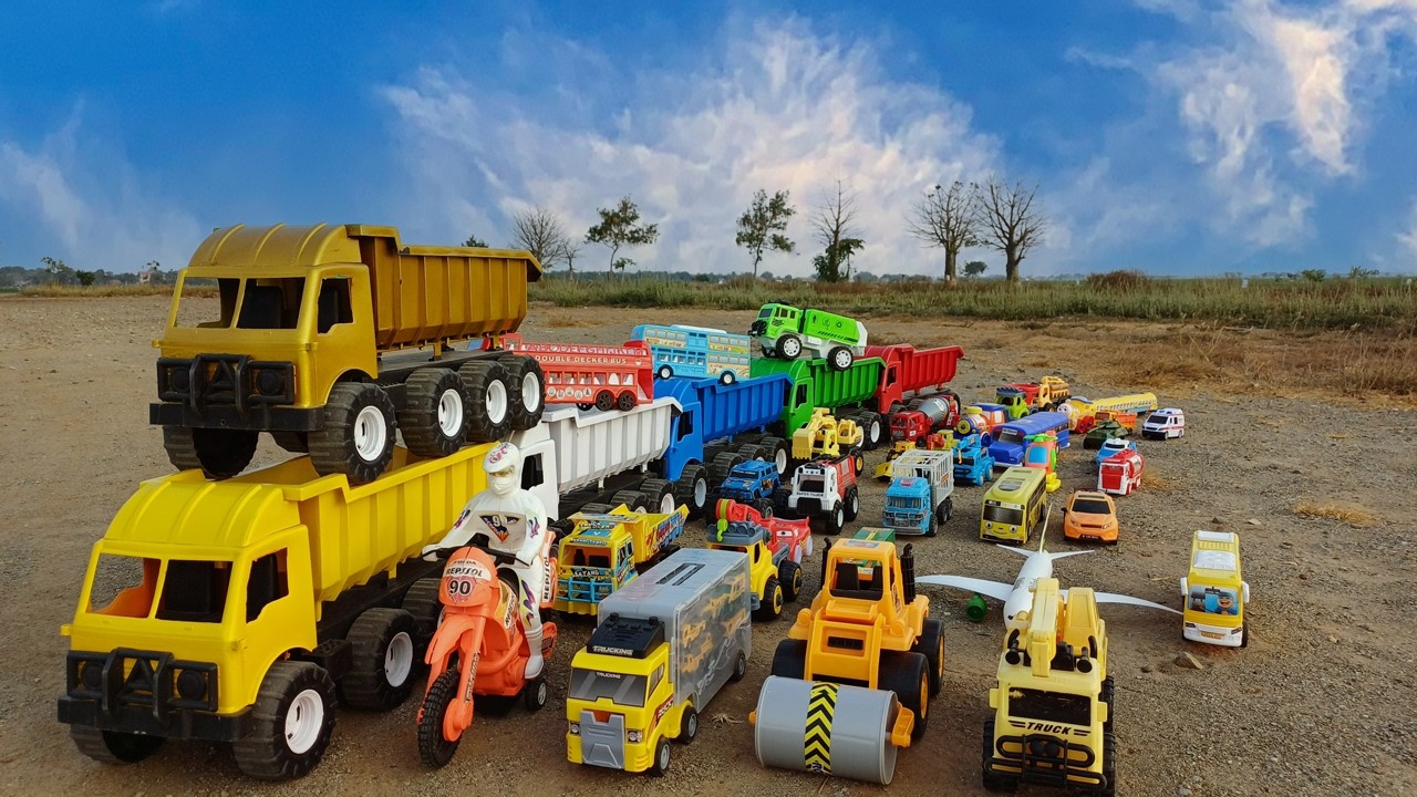 Mobil Mobilan Truk Oleng, Damkar, Truk Sampah, Truk Molen, Mobil Balap, Excavator, Kereta Api, Tayo