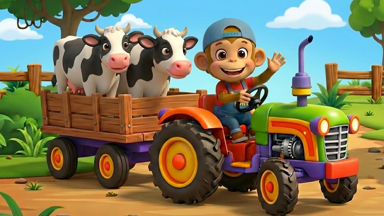 Monkey Funny | Cute Monkey Takes Care of Animals | Educational Farm Story | Monkey Cartoon