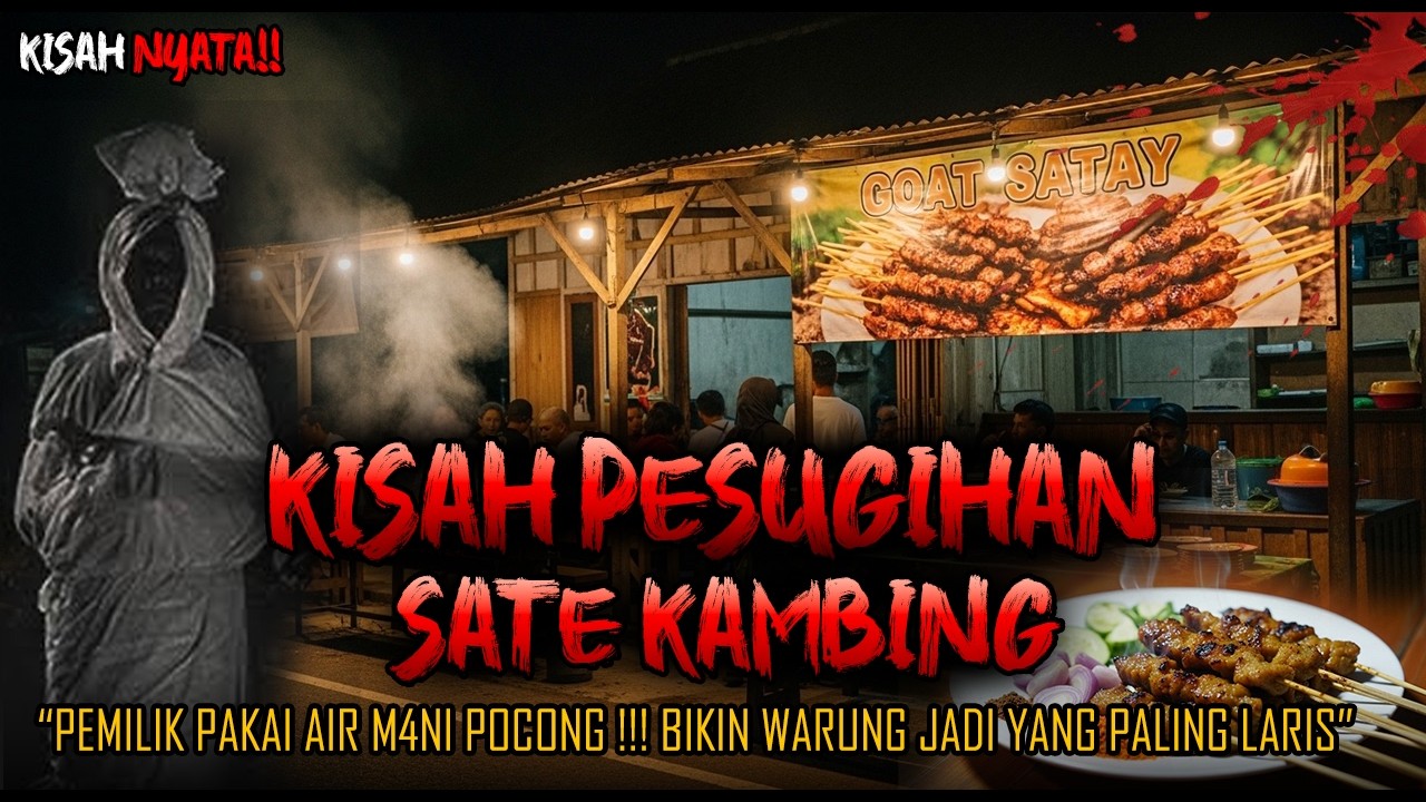 MERINDING BANGET!! KISAH PESUGIHAN SATE KAMBING , PAKAI A!R M4NI POCONG BUAT WARUNG  LARIS