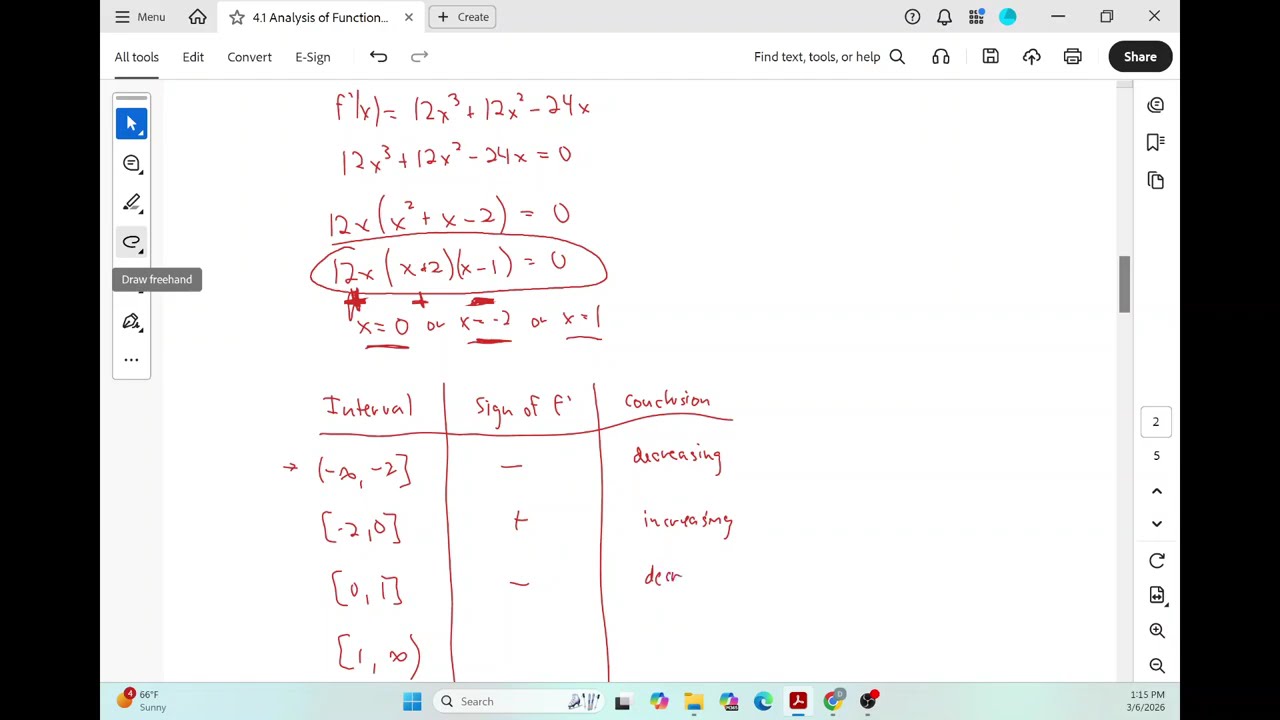 Calc 1 Lecture 4.1: Analysis of Functions 1: Increase, Decrease, Concavity