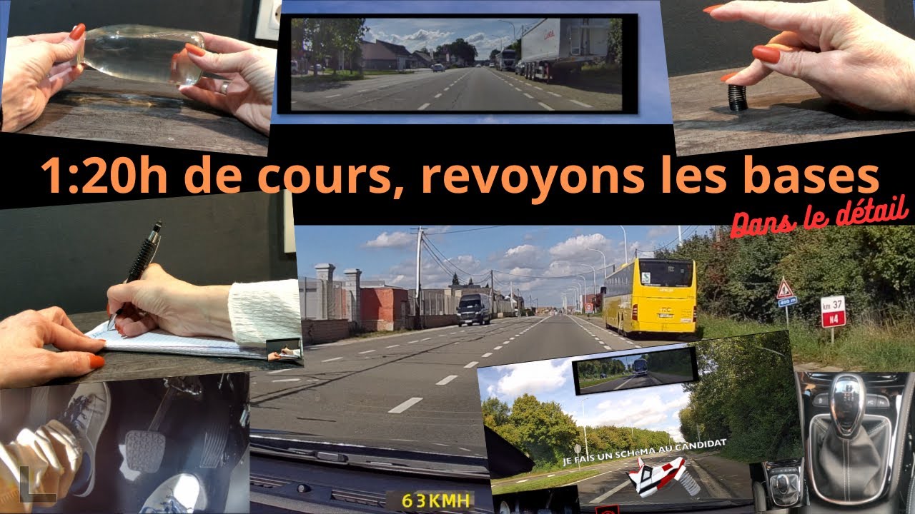 Une heure 20 de cours de conduite en auto-école.