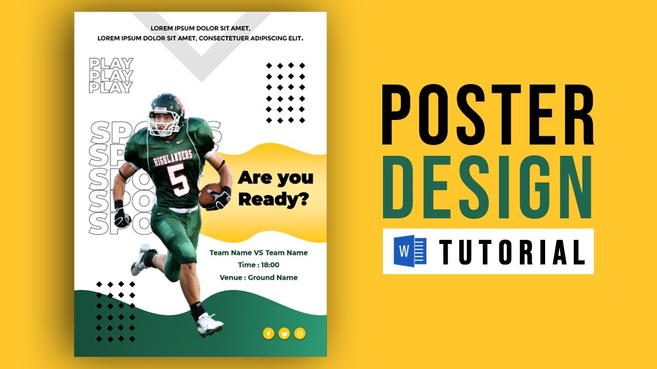 Sports Flyer Poster Design in MS Word | Microsoft Word Tutorial