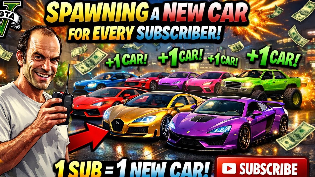 Every New Subscriber = I Spawn a NEW Supercar in GTA 5! 😱 #gta5 #gtav #gaming