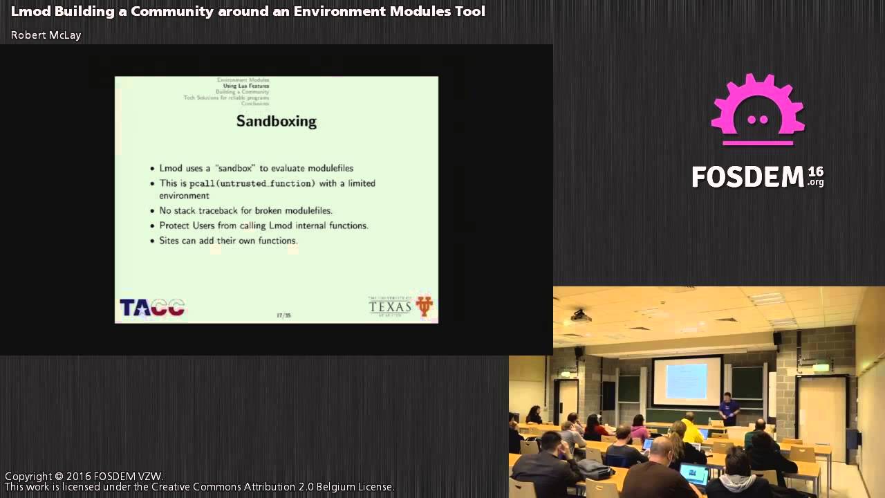 FOSDEM 2016 - K3201 - Lmod Building A Community Around An Environment Modules Tool