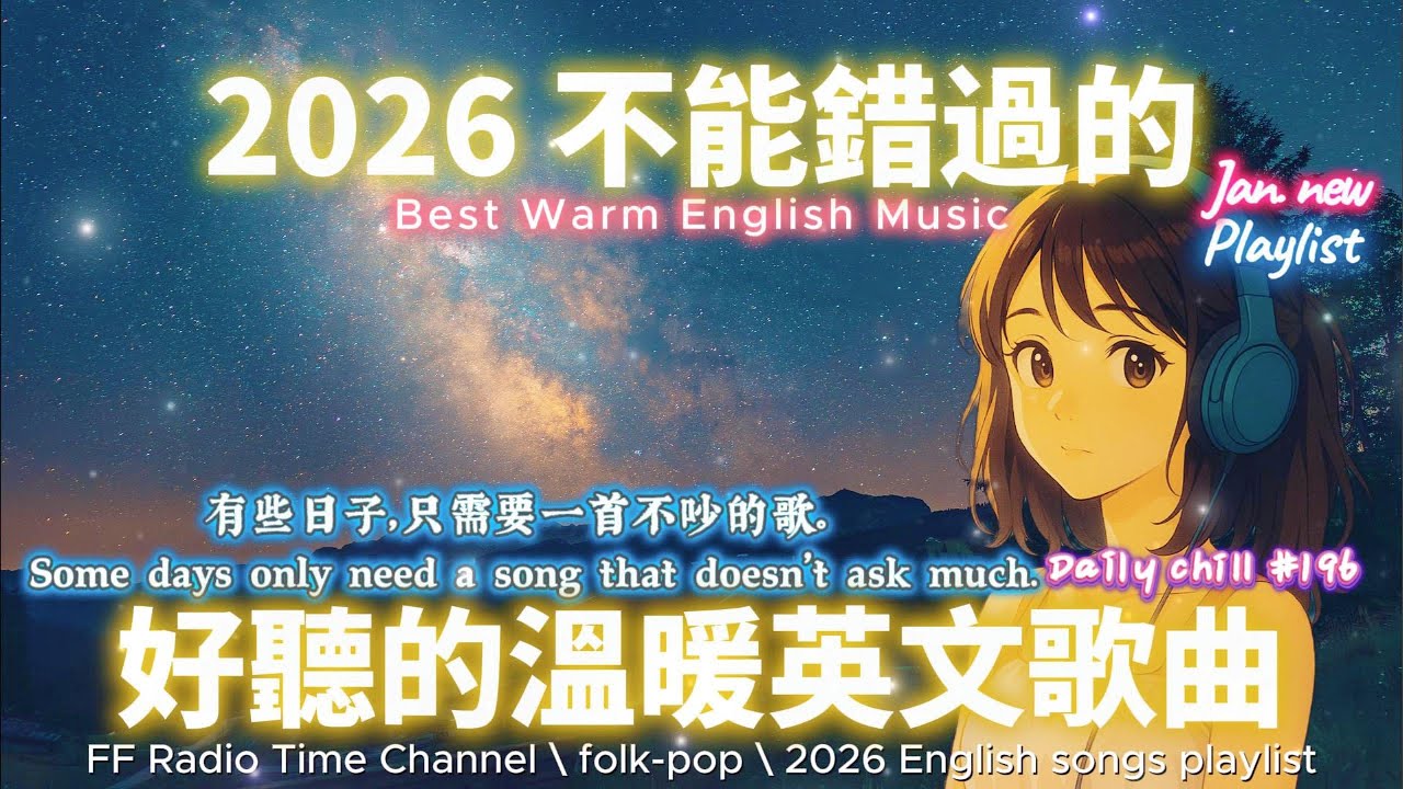 【🎶🌱 2026 讓心情平靜好聽的溫暖英文歌單🌌🩵】🎧 無廣告溫暖系列英文歌｜讀書、專注、工作專屬最佳背景音樂 💼🎶｜folk-pop | #music #playlist #chill #vibes