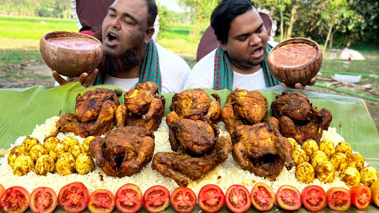 Two King Guys Eating 8 Full Chicken, 30 Boiled Eggs and 10 KG Yogurt - Royal Village Foodie