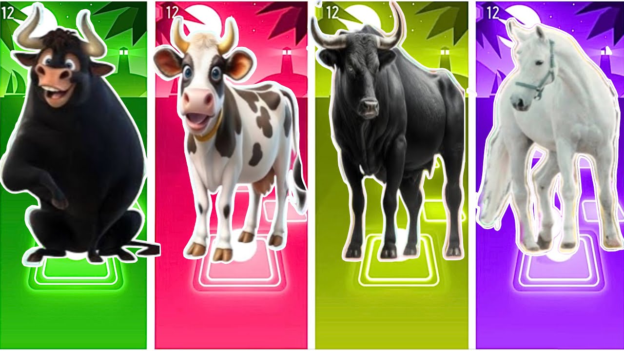 🐃 Funny Ferdinand  🆚 🐄 Funny Cow 🆚 🐂 Funny Bull 🆚 Funny 🐎|Coffin Dance Tiles Hop 🪩🎊🌈🔥