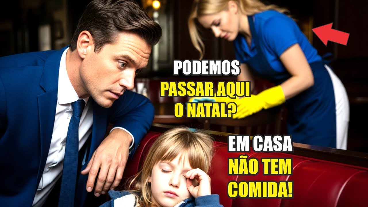 MÃE POBRE LIMPA RESTAURANTE NO NATAL ENQUANTO A FILHA DORME E UM BILIONÁRIO MUDA TUDO