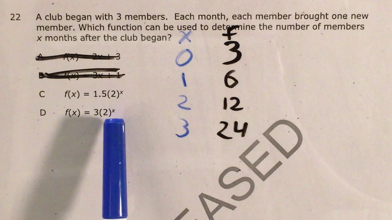 NC Math 1 Released question 22 (released 2018 - 2019)