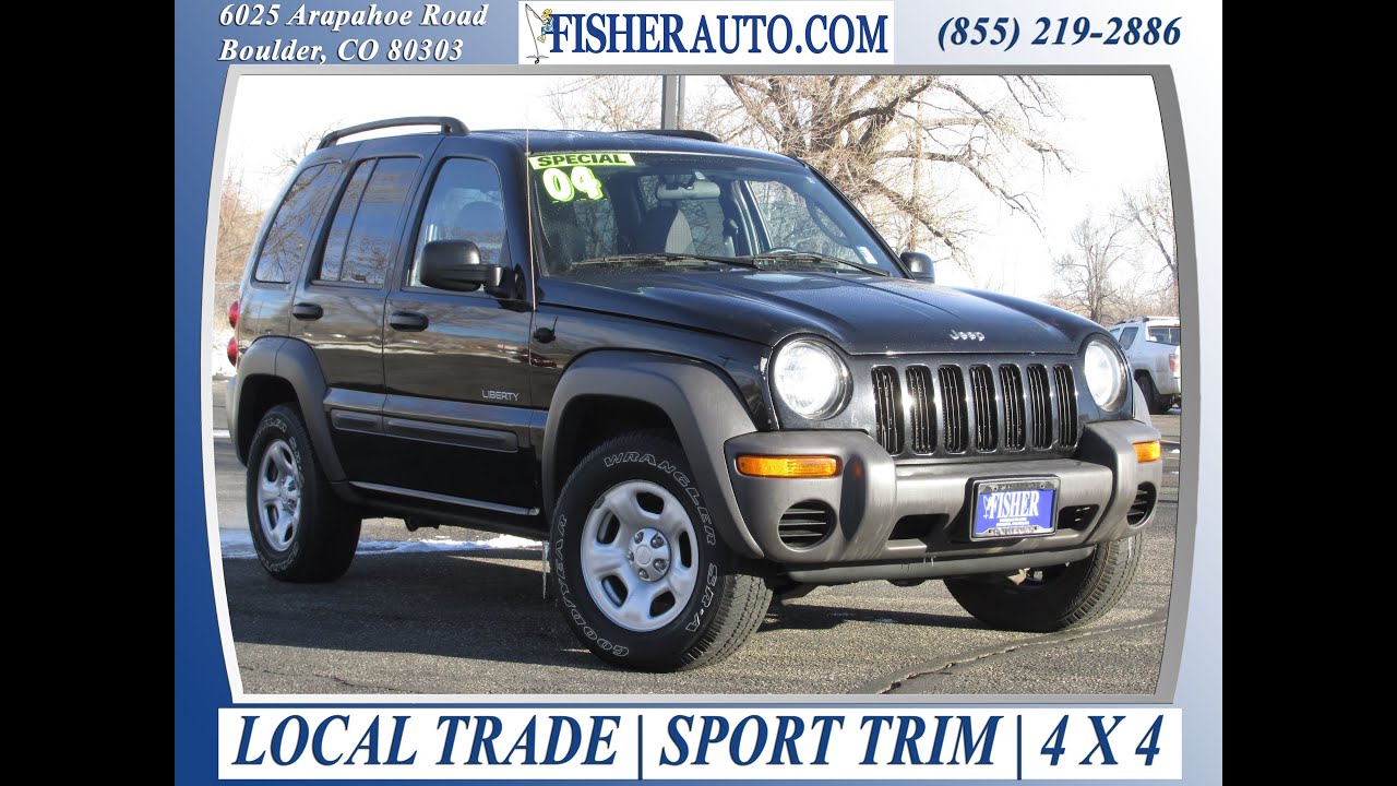 Used Cars Under $10,000|2004 Jeep Liberty Sport|Black|$8,900*|Denver-Longmont|Fisher Auto #146474A