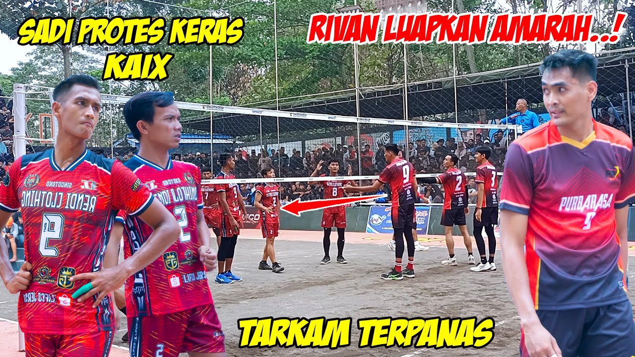 Puncak Emosi rivan nurmulki voli tarkam melawan sadi yudi kendil didin bae tim kaik voli singotoko