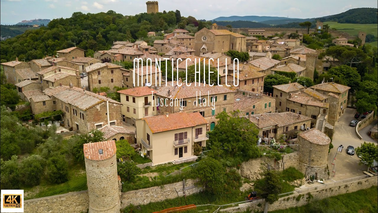 🇮🇹 4K drone video of Monticchiello, Tuscany, Italy.