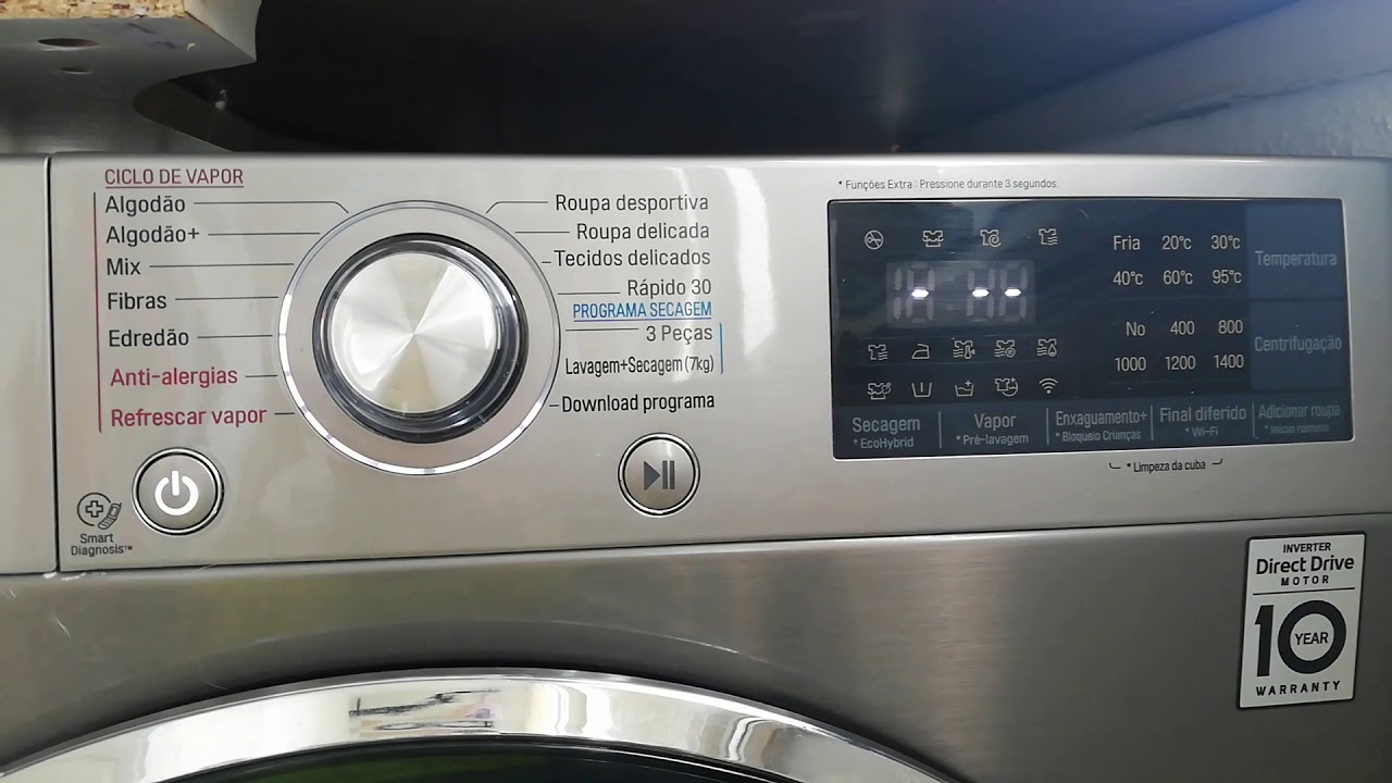 M&aacute;quina LG lava e seca 2 em 1 - modo secar r&aacute;pido