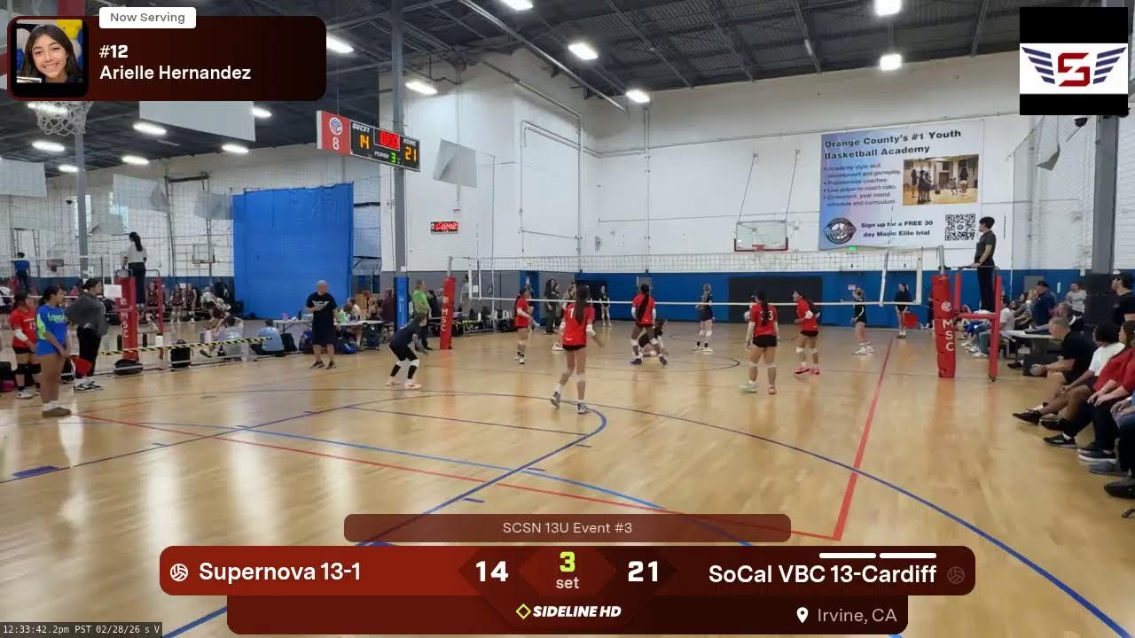 Supernova 13-1 @ SoCal VBC 13-Cardiff (2026.02.28)
