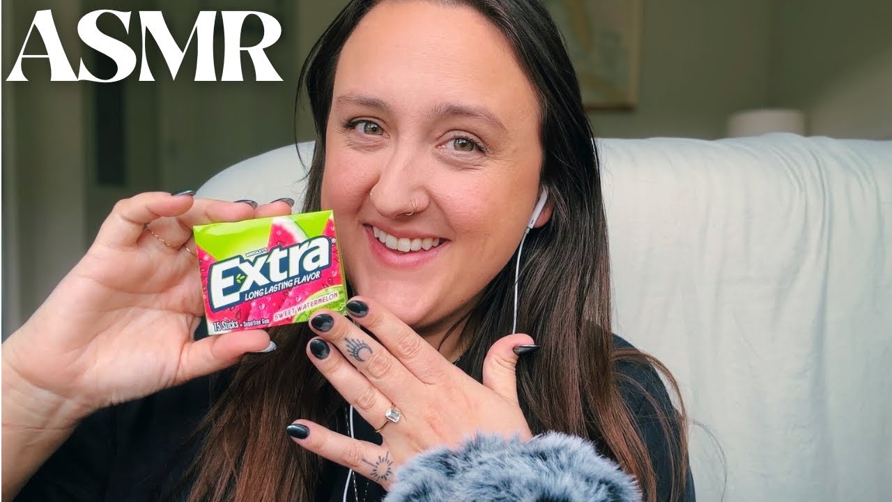 ASMR - TRIGGER WORDS & GUM CHEWING (MAX Mic Sensitivity!)
