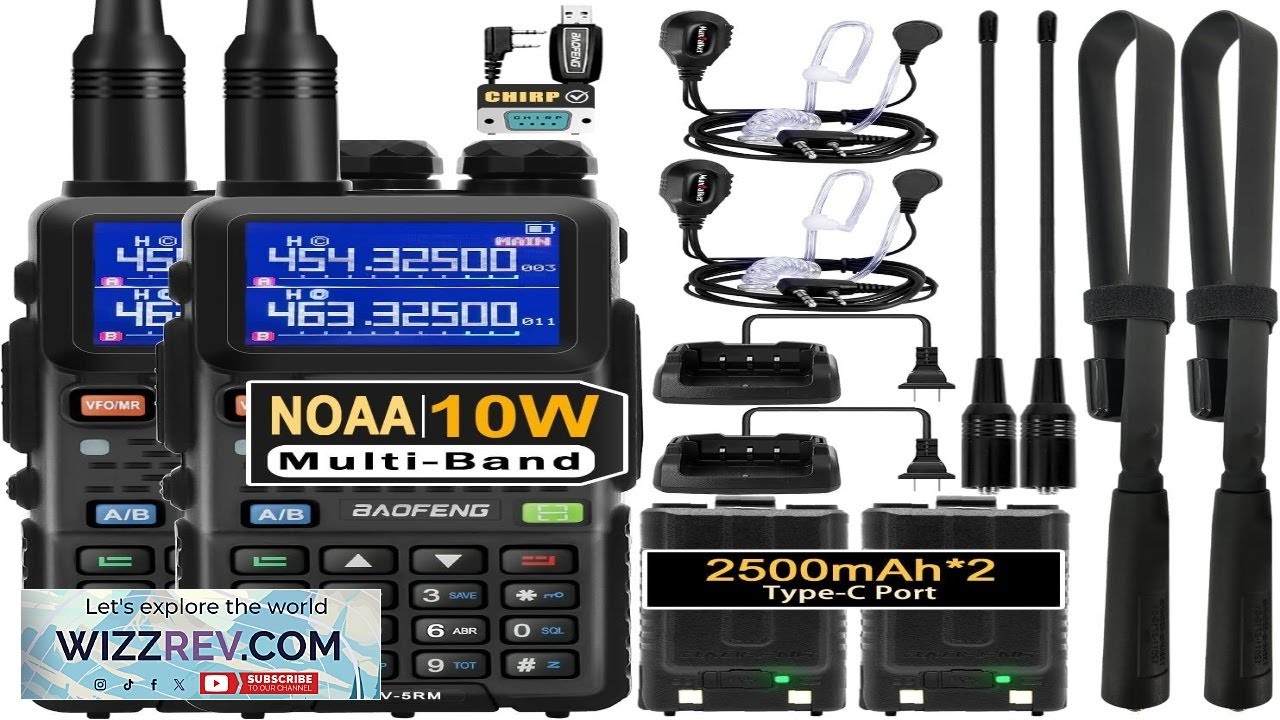 BAOFENG UV 5RM 10W Ham Handheld Radio Long Range with Tactical Antenna Portable