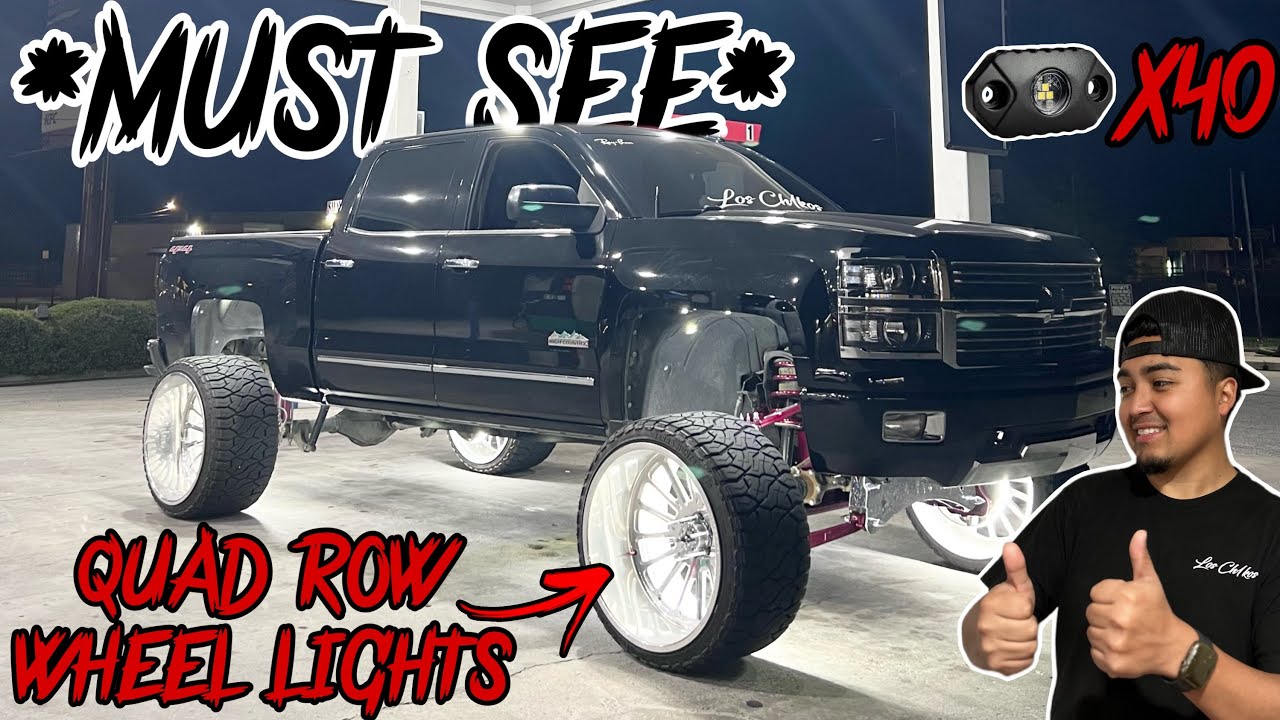 40 Rock Lights & QUAD Row Wheel Lights Is INSANELY BRIGHT !!