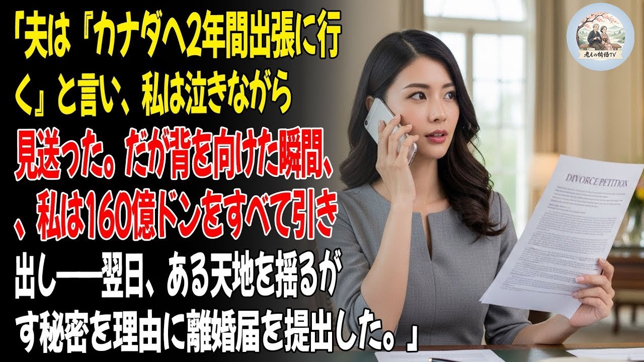 「夫は『カナダへ2年間出張する』と言っていたが、実は愛人を連れて海外移住するつもりだった。真実を知った私は、160億ドンをすべて引き出し――彼はその場で凍りついた。」😡   ㅣ黄昏恋ㅣ老後の物語ㅣ再